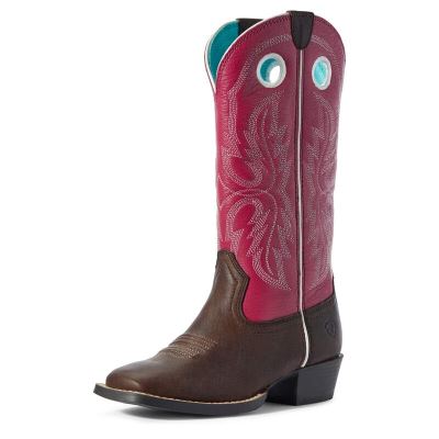 Ariat Whippersnapper Kahverengi / Pembe Western Csizma Çocuk (26883-647)